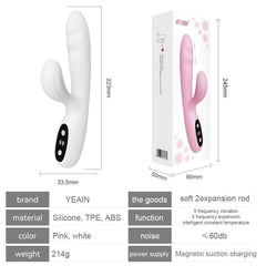 Soft and Cute Clitoris Stimulation Wand with LCD Display for Women Flexible Vibrating Insertion AV Pleasure Toys for Women - Passion Pulse Adult