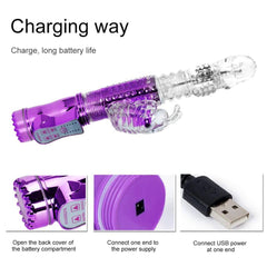 Telescopic G-Spot Rabbit Vibrator – Clit & Vaginal Massager - Passion Pulse Adult