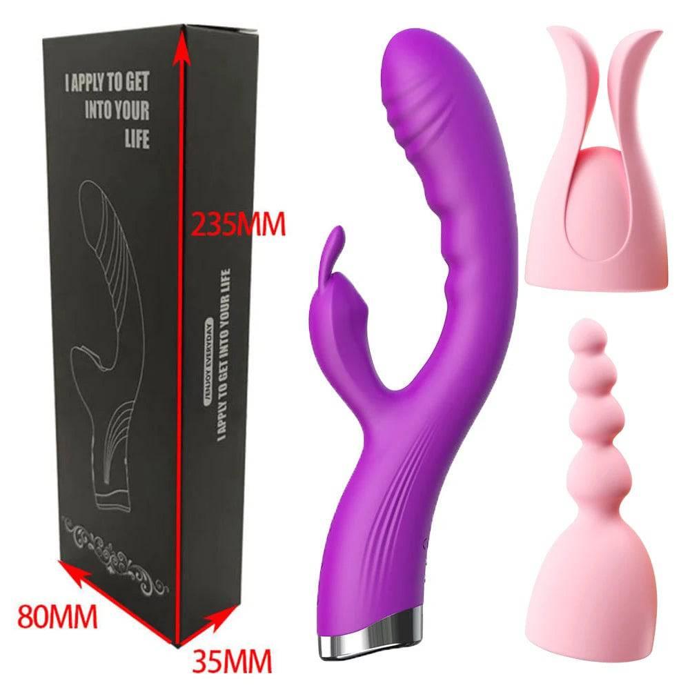 10-Speed USB Rechargeable Rabbit Vibrator – Powerful G-Spot & Clitoral Stimulator - Passion Pulse Adult
