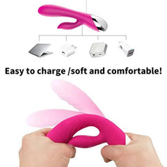 10-Speed USB Rechargeable Rabbit Vibrator – Powerful G-Spot & Clitoral Stimulator - Passion Pulse Adult