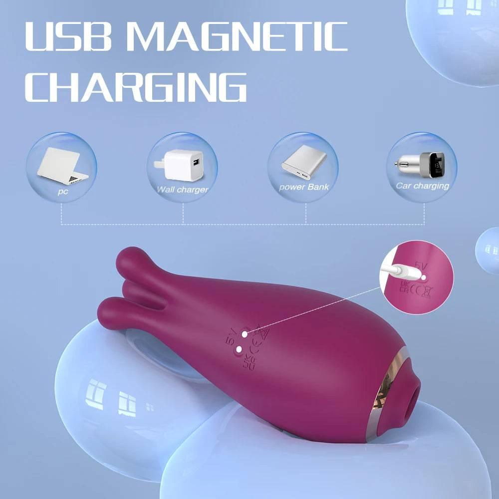 2-in-1 Clit Sucker & Vacuum Stimulator: Powerful Vibrator for Women - Passion Pulse Adult