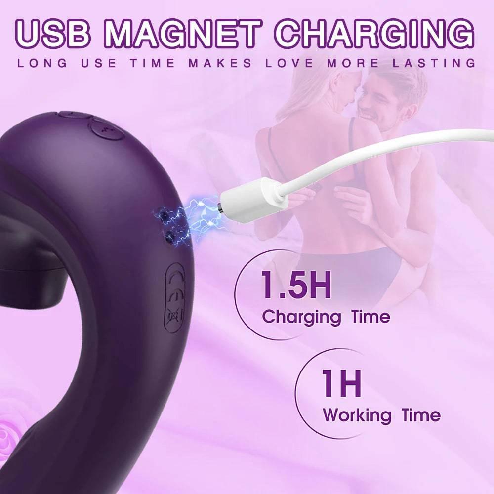 3-in-1 Clitoral Sucking Vibrator – Tongue Licking Dildo & Clit Stimulator for Women - Passion Pulse Adult