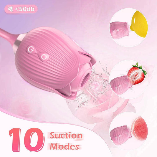 Rose Sucking Licking Vibrator for Women Dildo Clit Sucker Nipple Clitoris Stimulation Vibrators Female Sex Toys for Adults 18+ - Passion Pulse Adult