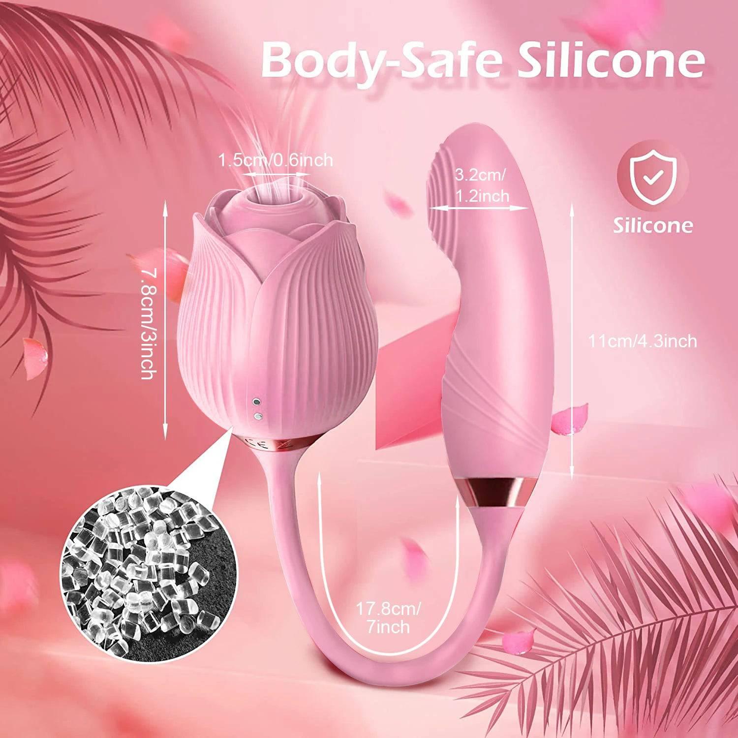 Rose Sucking Licking Vibrator for Women Dildo Clit Sucker Nipple Clitoris Stimulation Vibrators Female Sex Toys for Adults 18+ - Passion Pulse Adult