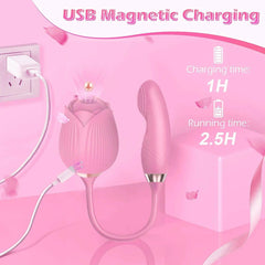 Rose Sucking Licking Vibrator for Women Dildo Clit Sucker Nipple Clitoris Stimulation Vibrators Female Sex Toys for Adults 18+ - Passion Pulse Adult