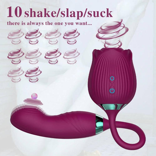 Rose Sucking Licking Vibrator for Women Dildo Clit Sucker Nipple Clitoris Stimulation Vibrators Female Sex Toys for Adults 18+ - Passion Pulse Adult