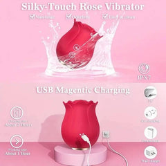Rose Vibrator – G-Spot Vibrator with 12 Sucking Modes - Passion Pulse Adult