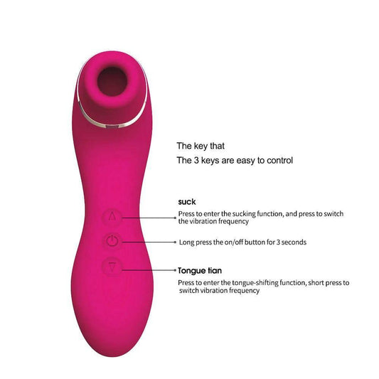 Sucking tongue licking G-spot patting double head vibrator - Passion Pulse Adult