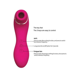 Sucking tongue licking G-spot patting double head vibrator - Passion Pulse Adult