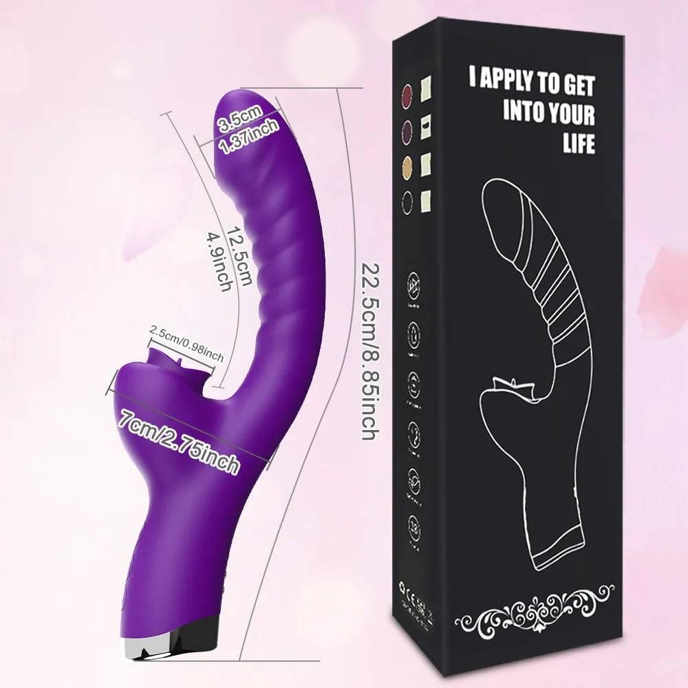 2-in-1 Licking Clitoris & G-Spot Vibrator for Women - Passion Pulse Adult