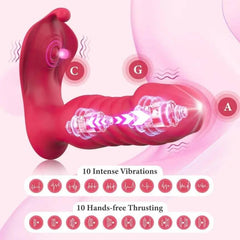 Wearable Tongue Licking G-Spot Vibrator – Remote Control Thrusting Dildo - Passion Pulse Adult