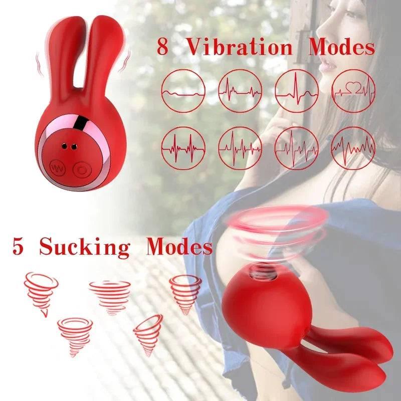 2-in-1 Clit-Sucking Rabbit Vibrator - Passion Pulse Adult