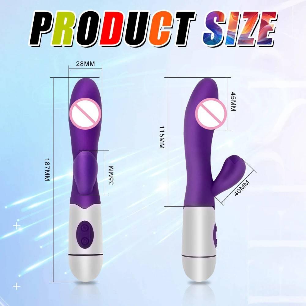 Beginner-Friendly Rabbit Vibrator – Powerful G-Spot, Clitoral, & Nipple Stimulator - Passion Pulse Adult