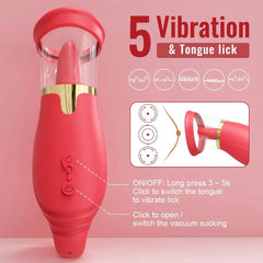 Tongue Sucking Licking Vibrator – Clitoris & Nipple Stimulator - Passion Pulse Adult