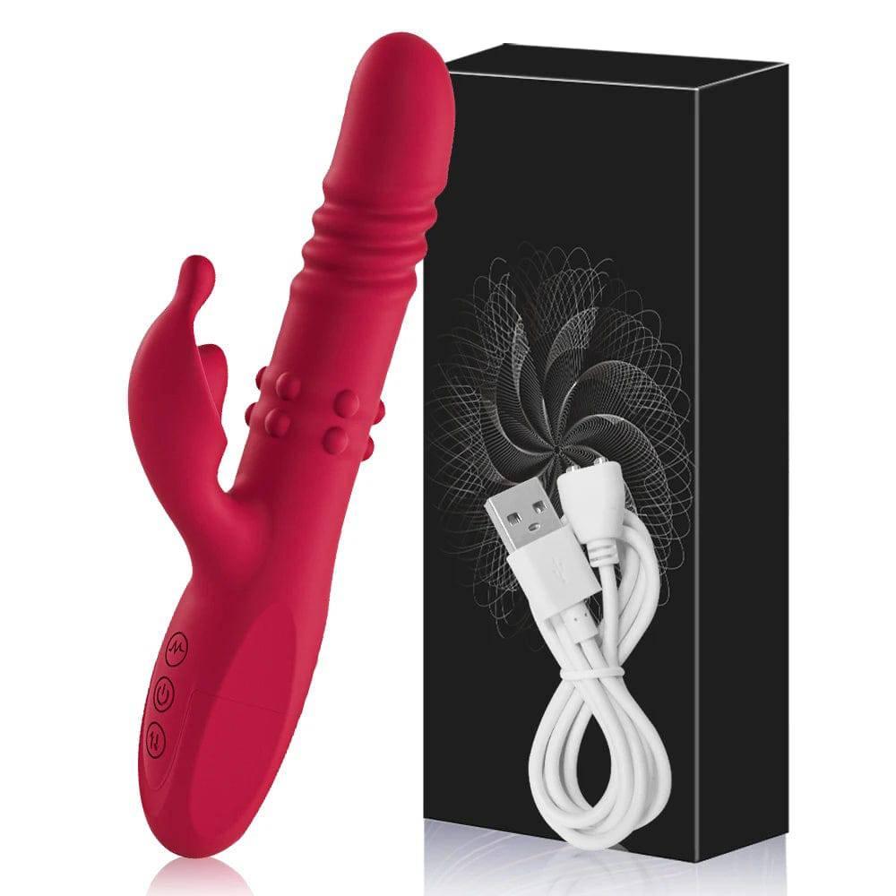 Powerful Rabbit Vibrator – G-Spot & Clitoral Stimulation with Telescopic Rotating Motion - Passion Pulse Adult