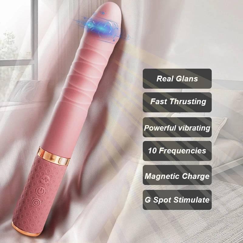Telescopic G Spot Dildo Vibrator: Woman Vagina & Clitoris Stimulator - Passion Pulse Adult