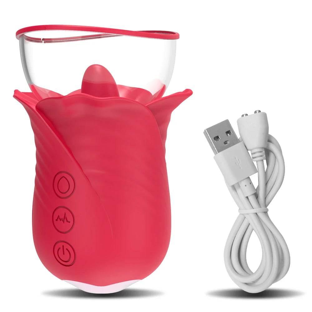 Tongue-Licking Vibrator & Breast Massager – Nipple and Vaginal Stimulator for Women - Passion Pulse Adult