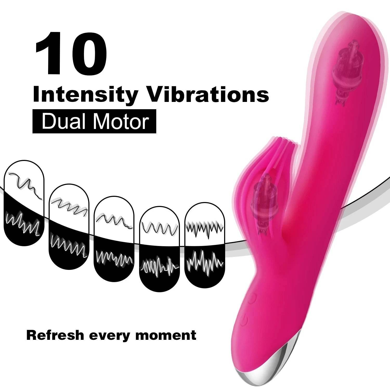 USB Rechargeable 10-Speed Rabbit Vibrator – Clitoris & G-Spot Massager - Passion Pulse Adult
