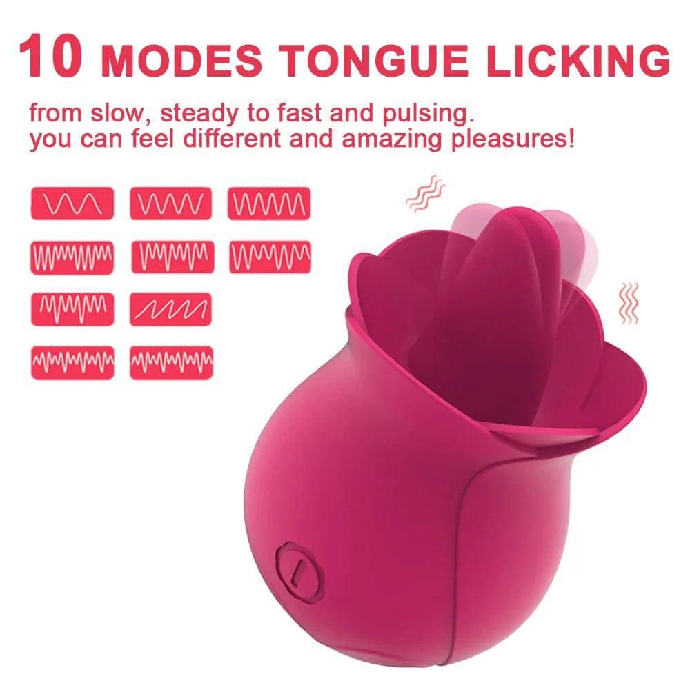 Rose Clit Sucker & G-Spot Vibrator: Tongue Licking Masturbator - Passion Pulse Adult
