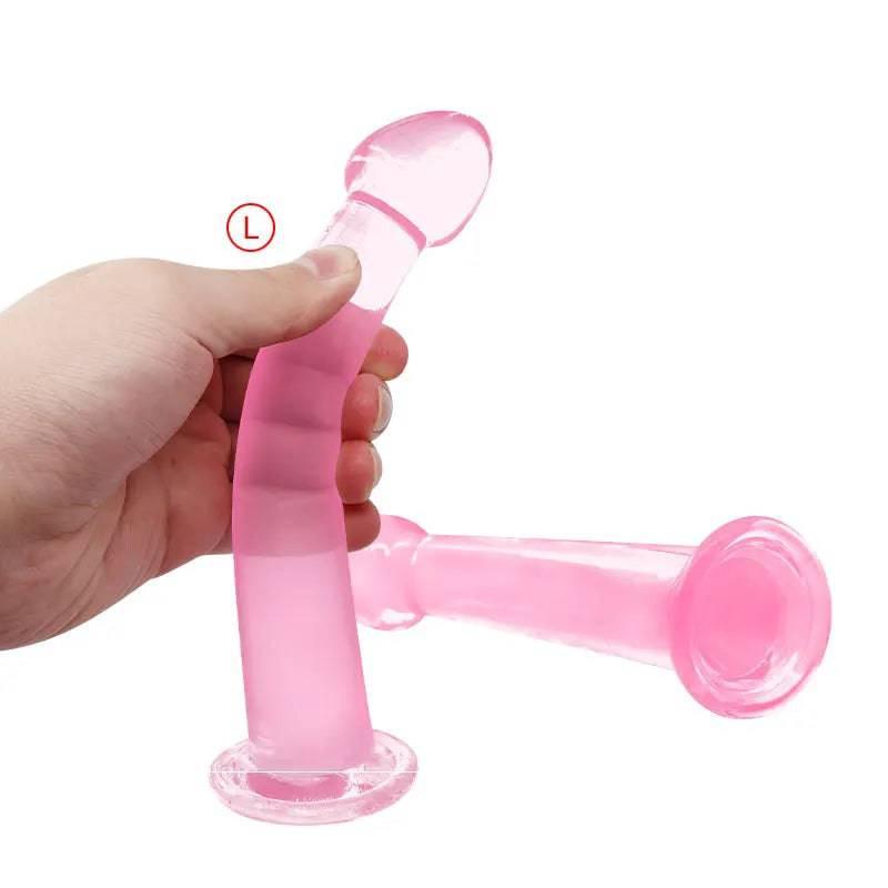 Soft Jelly Dildo with Suction Cup – Crystal Masturbator for Women and Men - Passion Pulse Adult