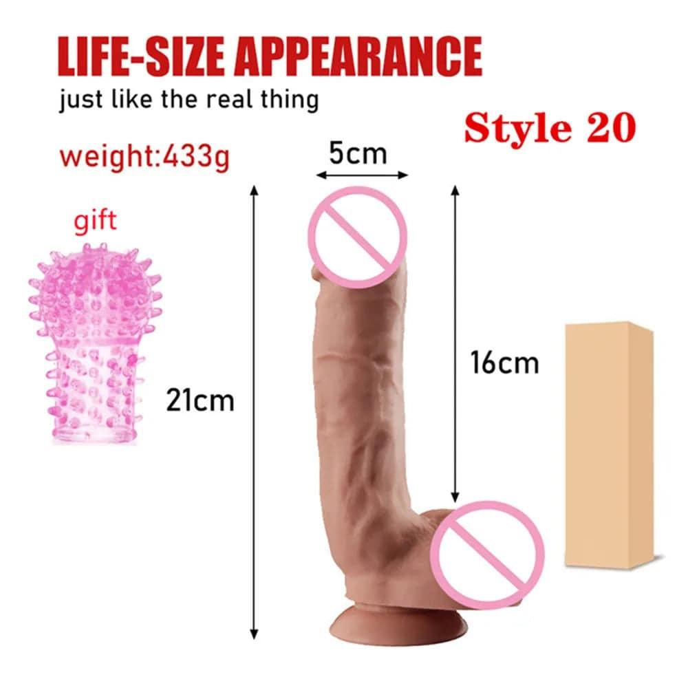 Realistic Dildo women - powerful suction cups, realistic soft skin and adult sex toys - perfect for masturbation! - Passion Pulse Adult