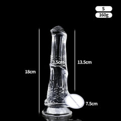 Huge Transparent Black Horse Dildo - Realistic TPE with Strong Suction Cup - Passion Pulse Adult