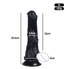 Huge Transparent Black Horse Dildo - Realistic TPE with Strong Suction Cup - Passion Pulse Adult