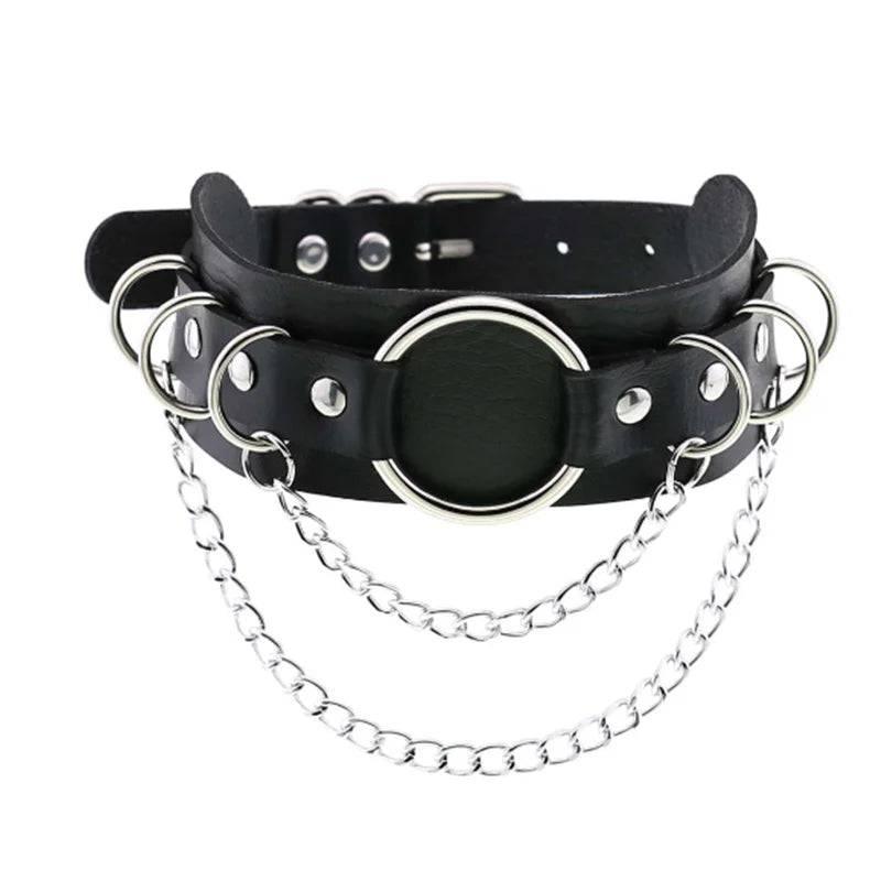 Harajuku Punk Rock Rivet Goth Choker | PU Leather Collar with Heart, Cross & Spikes | Hip Hop Bondage Jewelry for Women - Passion Pulse Adult