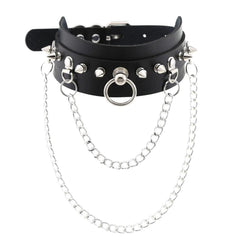 Harajuku Punk Rock Rivet Goth Choker | PU Leather Collar with Heart, Cross & Spikes | Hip Hop Bondage Jewelry for Women - Passion Pulse Adult