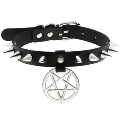 Harajuku Punk Rock Rivet Goth Choker | PU Leather Collar with Heart, Cross & Spikes | Hip Hop Bondage Jewelry for Women - Passion Pulse Adult