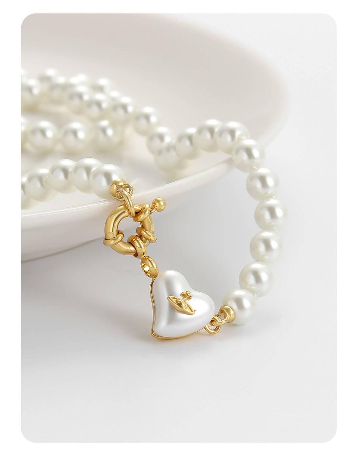 Queen's Heart Exquisite Pearl Necklace - Passion Pulse Adult