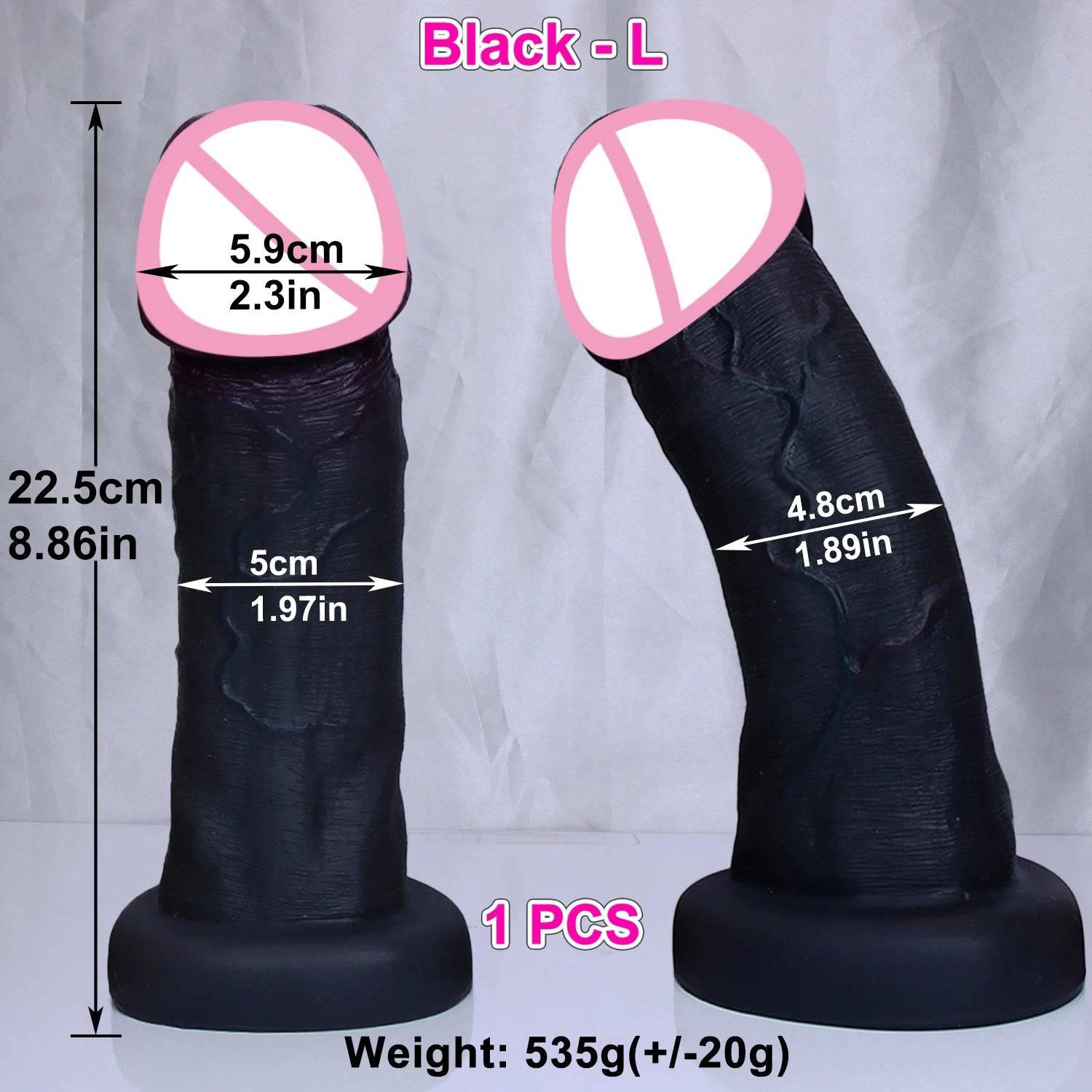 Huge Soft Realistic Dildo with Suction Cup - Double-Layer Design - Passion Pulse Adult