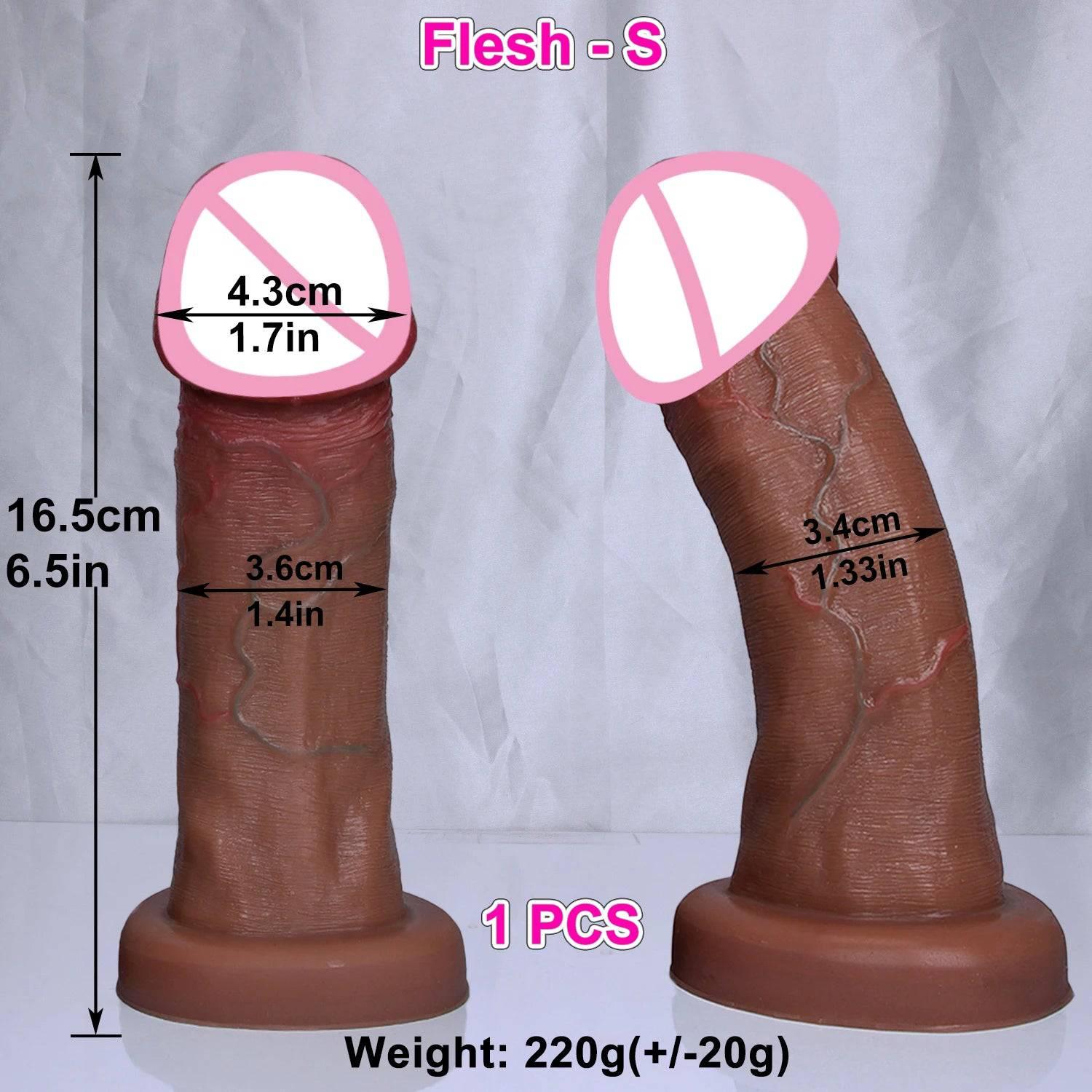Huge Soft Realistic Dildo with Suction Cup - Double-Layer Design - Passion Pulse Adult
