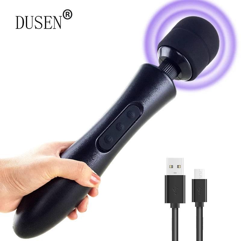 Powerful Magic Wand Vibrator for Women: 20 Modes, G-Spot and Clitoris Stimulator, USB Charging - Adult Sex Toy - Passion Pulse Adult
