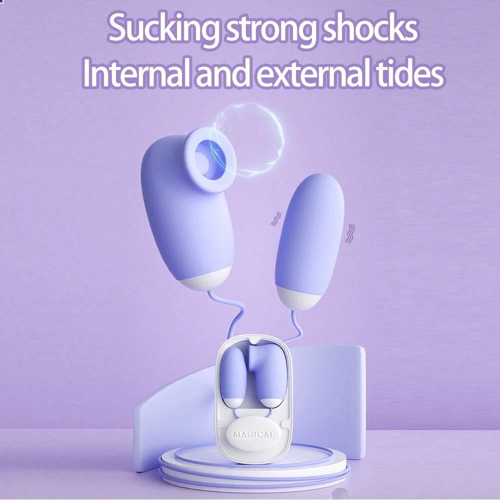 Earphone-Size Sucking & Vibrating Love Egg Massager - Passion Pulse Adult