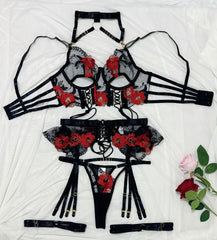 Sexy Hollow Lace Lingerie Temptation