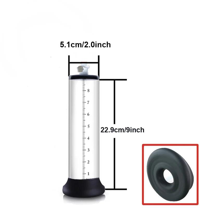 Acrylic Manual Penis Pump – Vacuum Enlarger & Extender for Men - Passion Pulse Adult