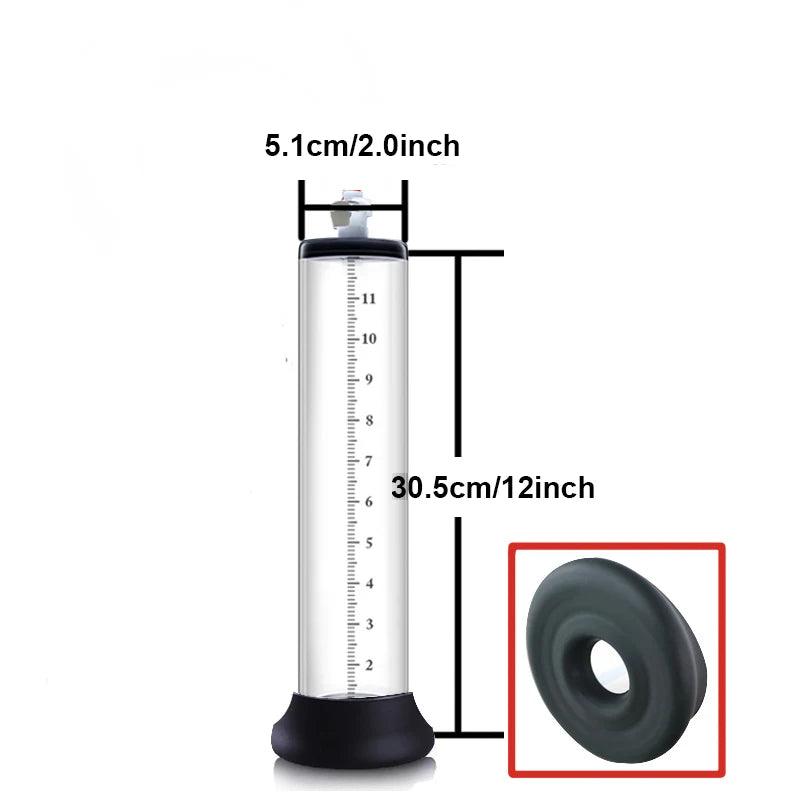 Acrylic Manual Penis Pump – Vacuum Enlarger & Extender for Men - Passion Pulse Adult