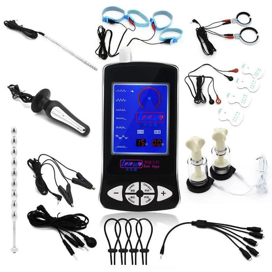Electric Shock Penis Plug and Cock Ring Stimulator | Estim Electrostimulation Anal Plug BDSM Electrosex Toy for Couples 18+ - Passion Pulse Adult