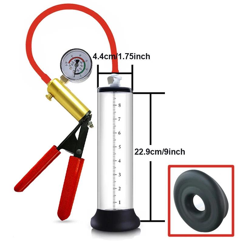 Acrylic Manual Penis Pump – Vacuum Enlarger & Extender for Men - Passion Pulse Adult