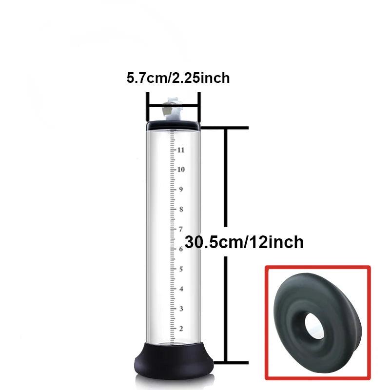 Acrylic Manual Penis Pump – Vacuum Enlarger & Extender for Men - Passion Pulse Adult