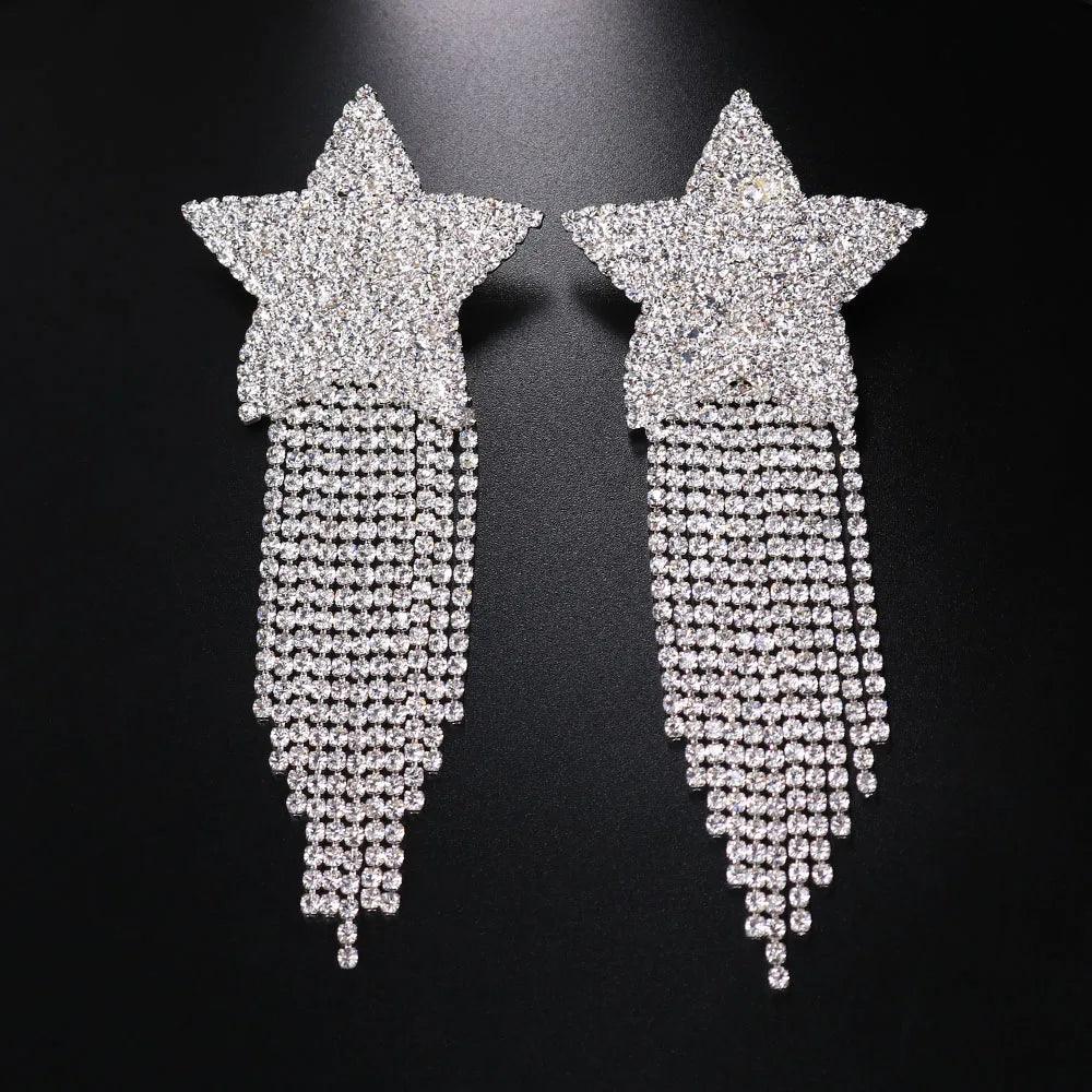 XSBODY 2 PCS Rhinestone Heart Tassel Nipple Stickers – Sexy Body Chain & Breast Petals - Passion Pulse Adult
