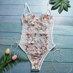 Tempting Flower Embroidered Sexy Jumpsuit