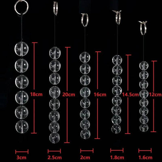 CrystalGlass Anal Beads - 5 Sizes Glass Butt Plug for Men, Women, and Couples with Smooth Vaginal and Anal Balls for BDSM, Massage, and Erotic Play