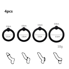 Adjustable Silicone Penis Lock Cock Ring | Bondage Erection Enhancer & Delay Ejaculation | Enlargement Ball Stretcher Massager | Sex Toy for Men