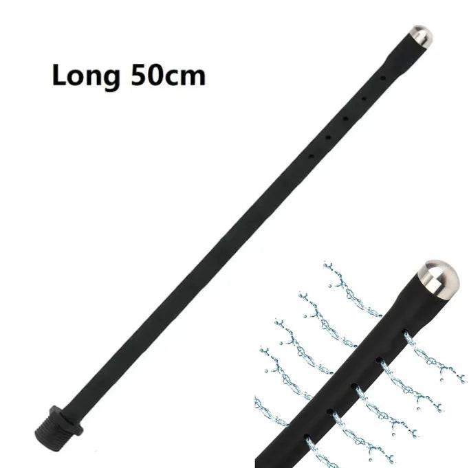 Silicone Bead Washer Douche and Enema Kit - Long 58cm Anal and Vaginal Cleaning Wand with Water Spray for Couples and Personal Hygiene - Passion Pulse Adult