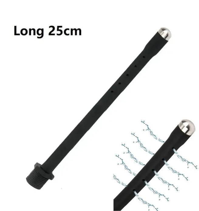 Silicone Bead Washer Douche and Enema Kit - Long 58cm Anal and Vaginal Cleaning Wand with Water Spray for Couples and Personal Hygiene - Passion Pulse Adult