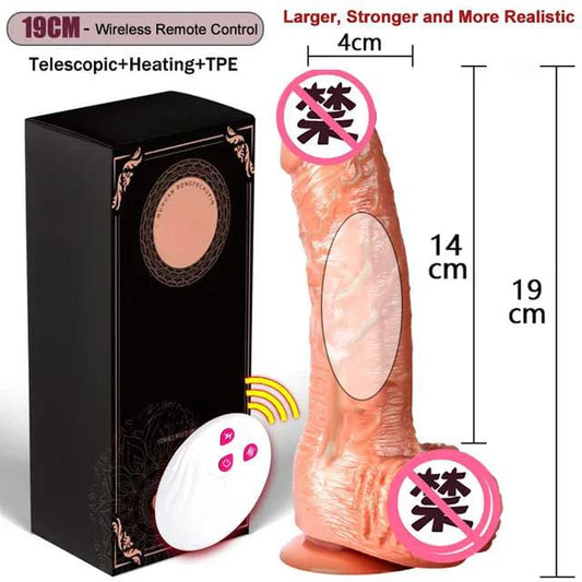 Thrusting Rotation Remote Control Dildo Vibrator: Realistic Penis with Suction Cup, Masturbator for Couples