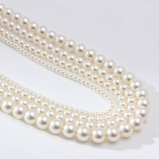 Fever Pearl Necklace - Classic Round High-End Elegant Retro Choker,