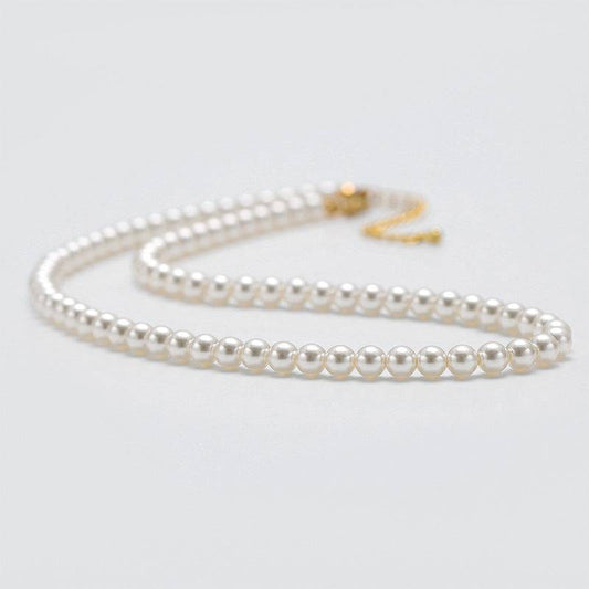 Fever Pearl Necklace - Classic Round High-End Elegant Retro Choker,